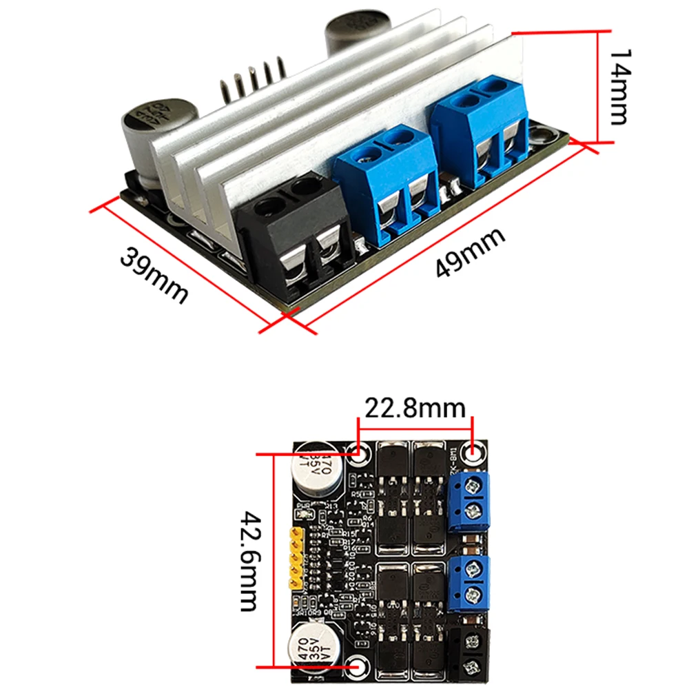 10A Dual H-bridge DC Motor Driver 3-18V Forward and Reverse Driver Module PWM Speed Dimming Controller Board Low Voltage