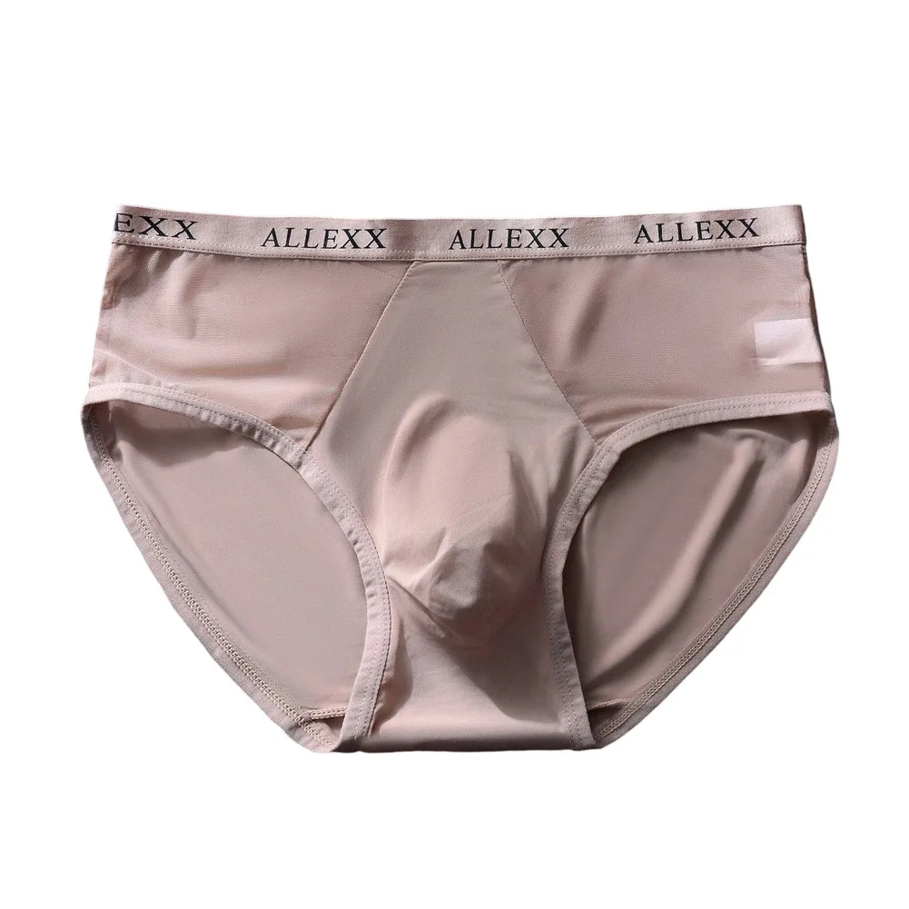 1pc Men's Ice Silk Briefs Quick Drying Underwear 3D Bulge Pouch Underpants Elastic Breathable Panties Male Lingerie