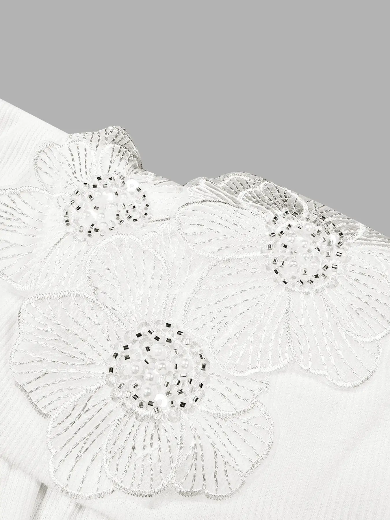 سترة نسائية مزخرفة بالدانتيل على شكل زهور، بلوفر كاجوال بدون أكمام للارتداء اليومي، ملابس تريكو للسيدات لجميع المواسم، قمصان علوية #4