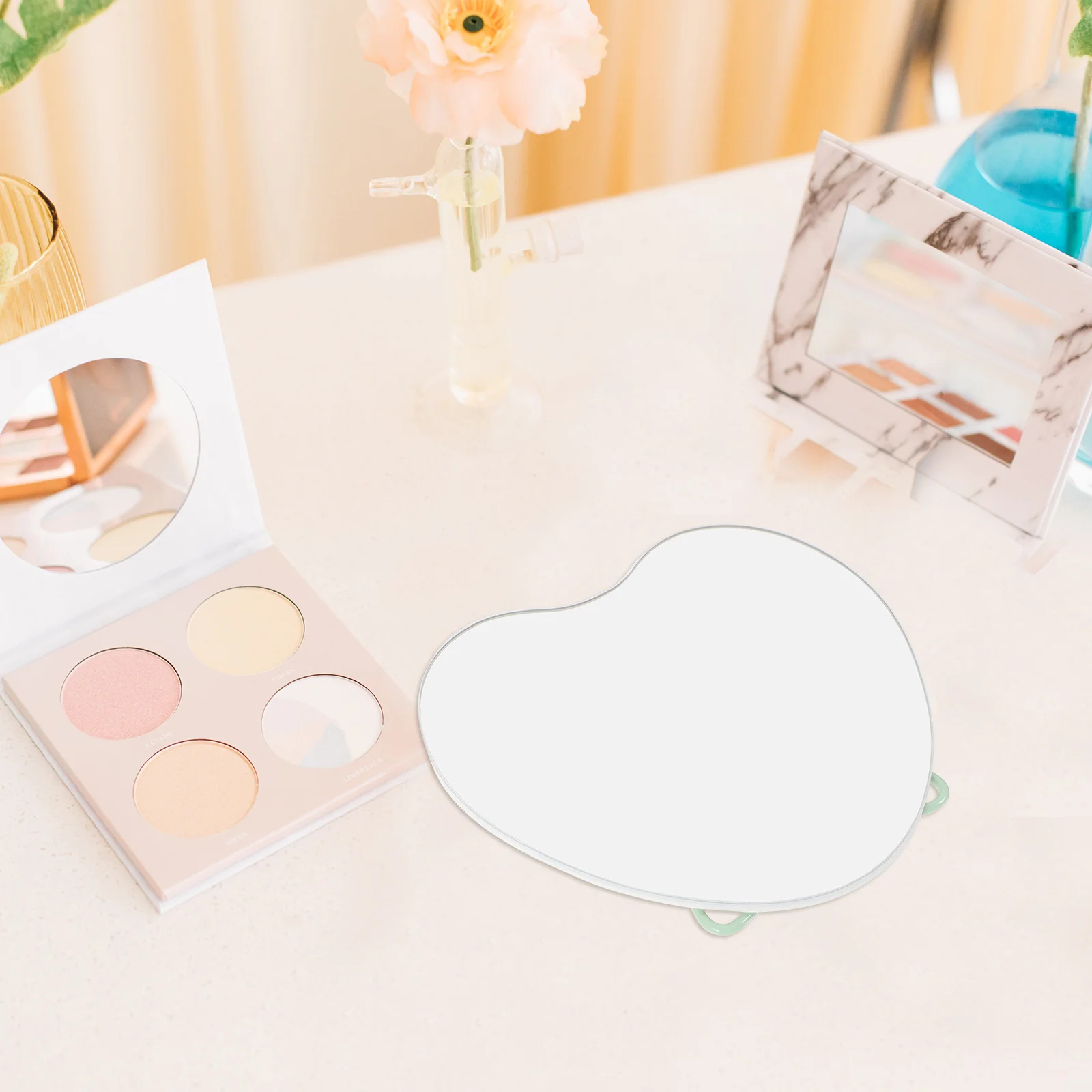 Schreibtisch Herz Desktop Spiegel Tischspiegel Make-up Spiegel Desktop Make-up Spiegel Tisch Make-up Spiegel
