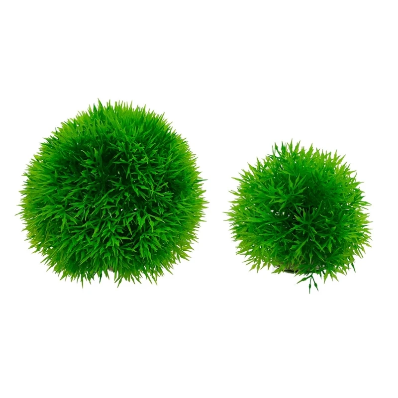 Aquarium Decor Plants Ornament Green Aquatic Plant for Tank Landscap Green Artificial Marimo Hiding Spot