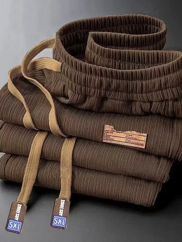 Qui Dry Ice Silk Pantaloni larghi a gamba dritta sottili Pantaloni da corsa estivi Pantaloni casual da fitn da uomo Pantaloni lunghi leggeri e traspiranti