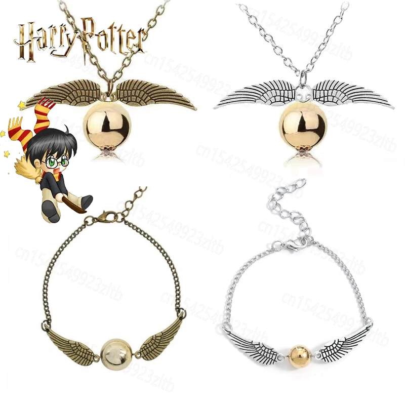 Hot Magic School Golden Snitch Wings Harries Bracelet Necklace Multi Wings Potters Couple Accessories Women Jewelry Xmas Gifts