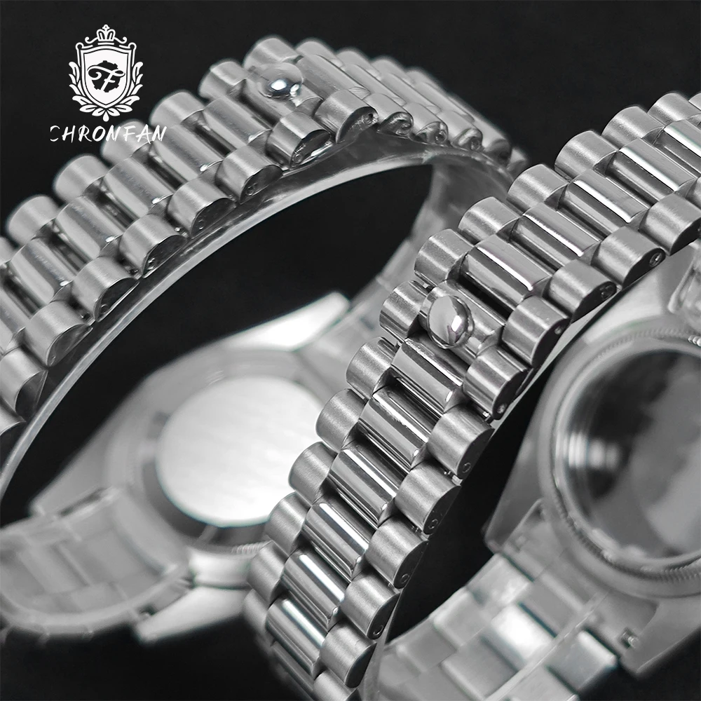 36MM/39MM DATEJUST Cassa per orologio Bracciale presidenziale Cinturino adatto al movimento NH34/35/36 Vetro zaffiro 200m Acciaio 316L impermeabile