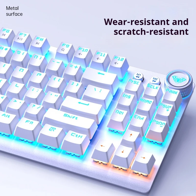 울프 스파이더 F3001 키보드 트라이 모드 연결 무선 그린 축 87키 풀 키 무충전 장시간 사용 키 케이블 분리형