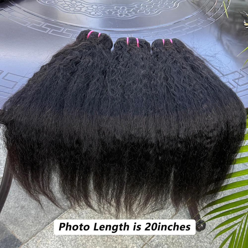 Yaki feixes retos de cabelo humano não processado 100% cabelo humano kinky pacotes retos 8-30 polegadas extensão completa do cabelo humano