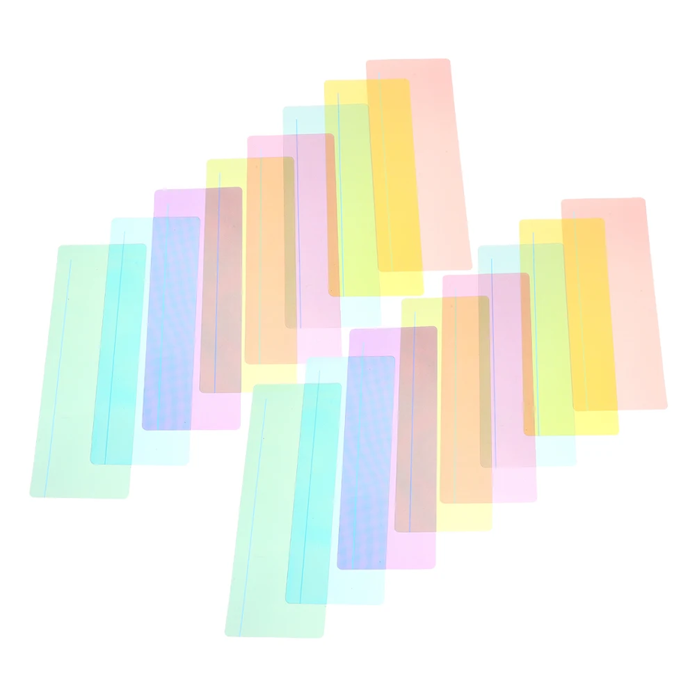 16pcs Reading Strips Bookmarks PVC Transparent Highlighters for Tracking Books Student Large Size 8 Colors Bookmark Strip Guided