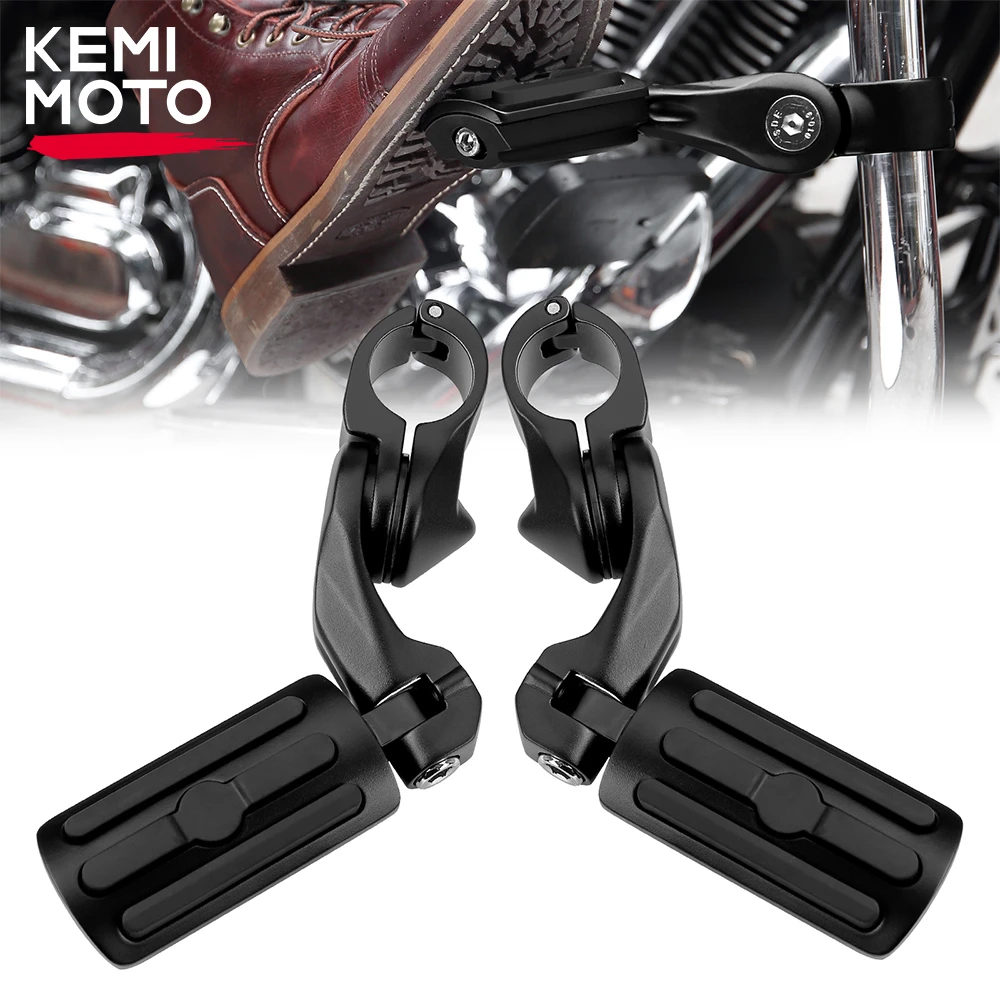 

Motorcycle Highway Foot Pegs for Softail Touring Electra Glide Road King Street Glide 1.25" 1 1/4 Engine Guard Highway Bar Pegs