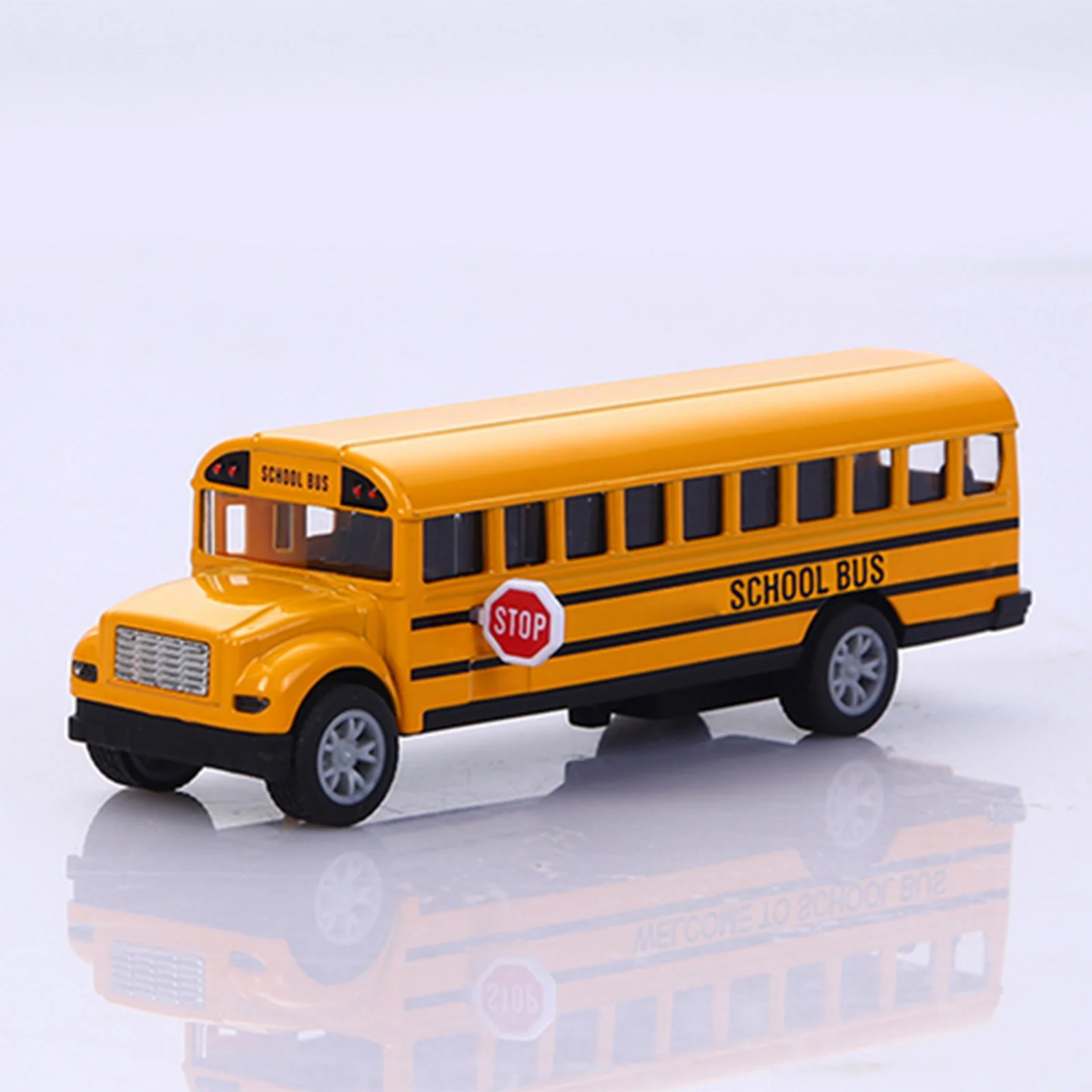 School Bus Toys Alloy Pull Back Car Truck Kids Wing Orange Toddler Airplane Model