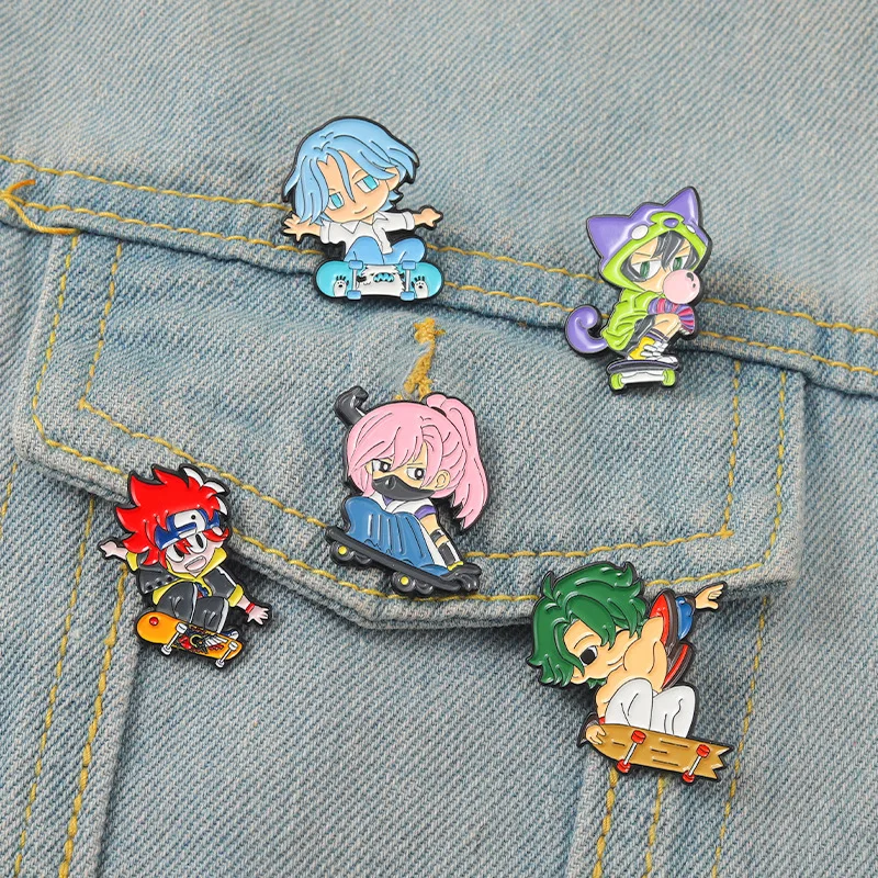SK8 Бесконечность Эмаль Булавка под заказ SK∞ Chibi REKI Langa MIYA Cherry Joe брошь на лацкан значок мультфильм ювелирные изделия подарок для фанатов