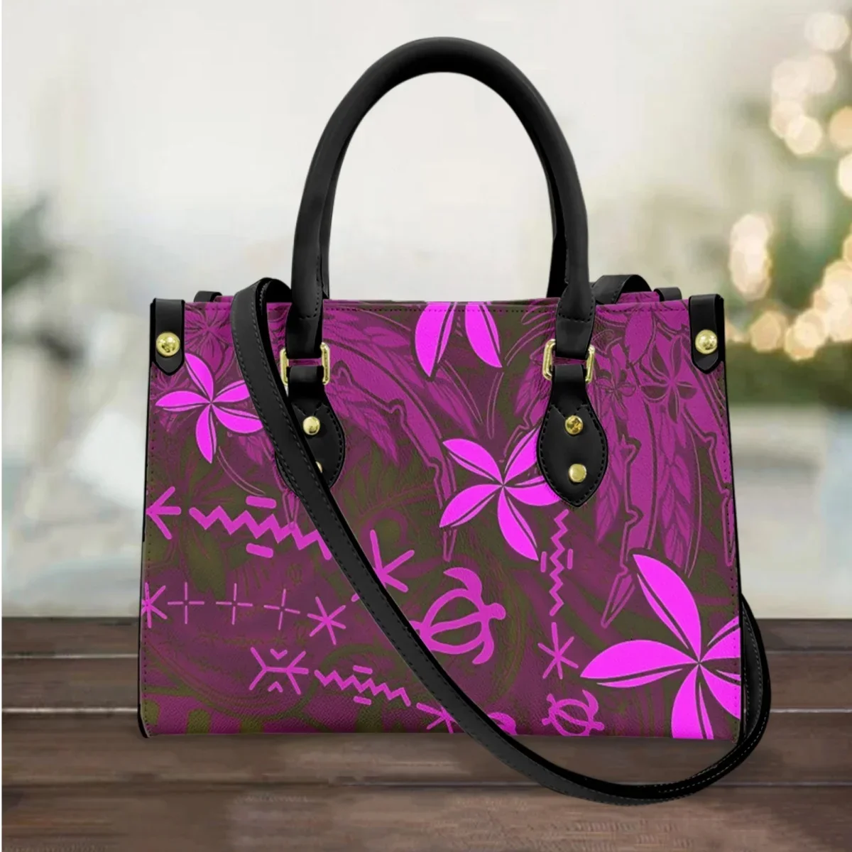 

Hawaiian Hibiscus Flower Top Handle Casual Handbags Street Trend Long Shoulder Strap Messenger Bag Large Capacity Elegant Clutch