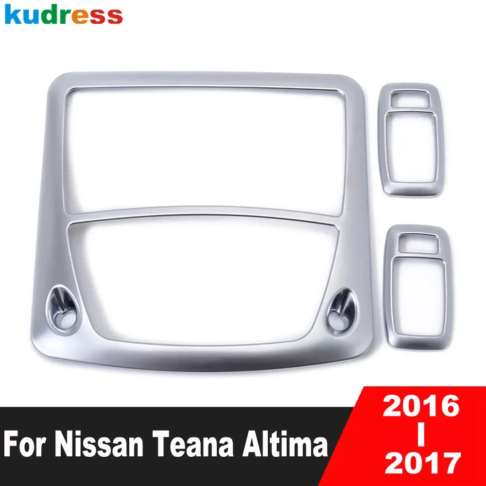 Car Front Rear Roof Dome Reading Light Lamp Cover Trim For Nissan Teana Altima 2016 2017 Matte Interior Mouldings Accessories