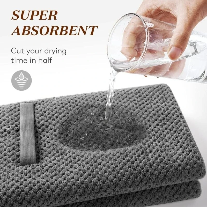 Handuk Rambut Microfiber, Turban Rambut Mudah Diputar untuk Mengeringkan Rambut Basah, Cocok dengan Kancing