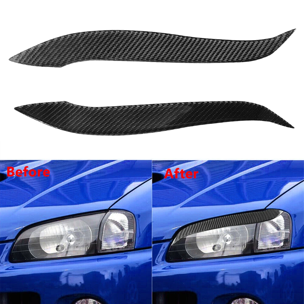 

2pcs Car Headlight Eyelid Eyebrow Cover Trim Sticker For Toyota Starlet Glanza EP91 1996 1997 1998 1999 Car Accessories