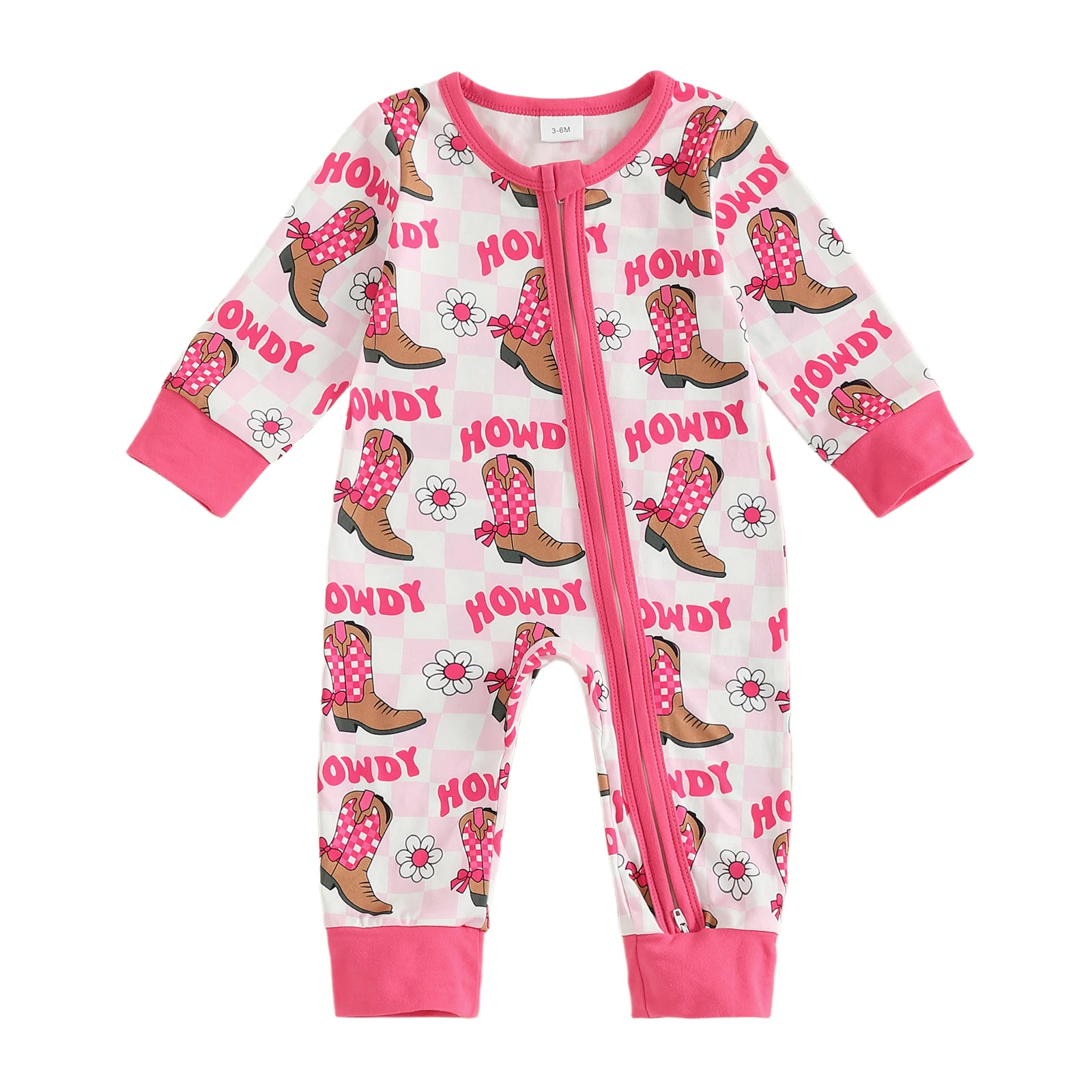 

Осенний комбинезон для маленьких девочек, ботинки с цветочным принтом, комбинезон на молнии с длинными рукавами и круглым вырезом, милая одежда