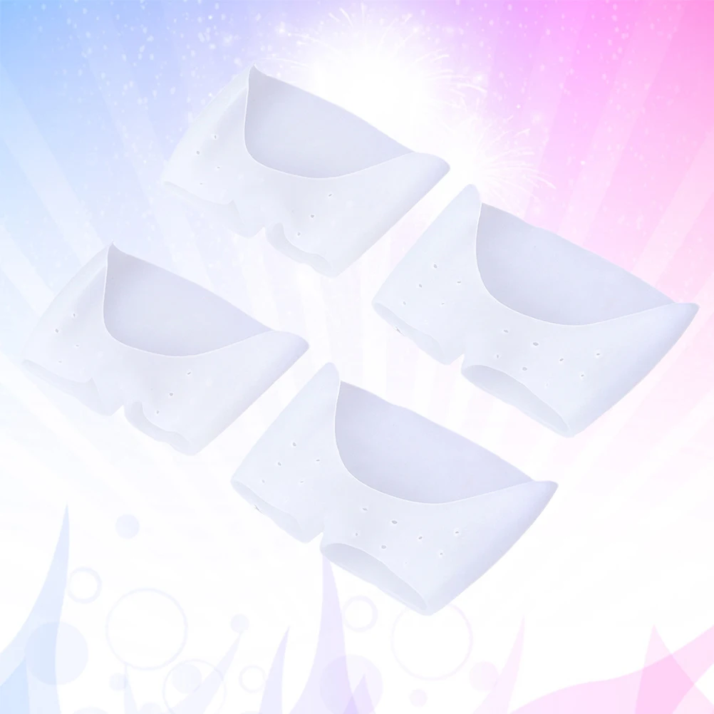 

2 Pair Silicone Feet SEBS Toe Seperator Cover Shoe Covers with Hole Forefoot Cushion