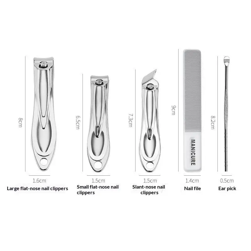 5 Pieces Manicure Set Personal Care Nail Clipper Kit  Nail Clipper Set Grooming Kit Gift for Relatives Friends Families Travel