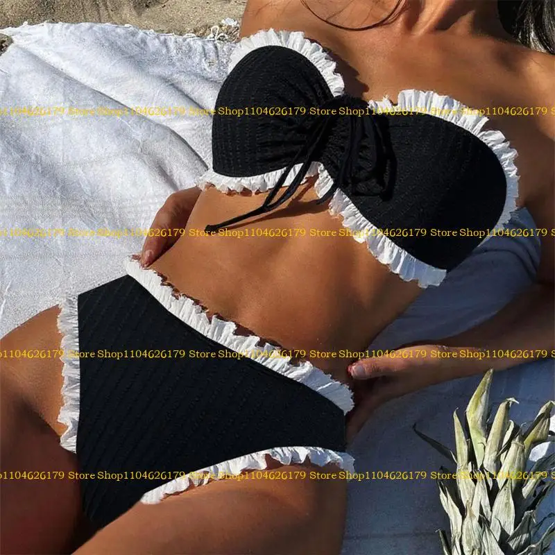 A1a2 Women Bandeau Thong Swimwears ثنائية نادي السباحة بدلة السباحة بدلة السباحة