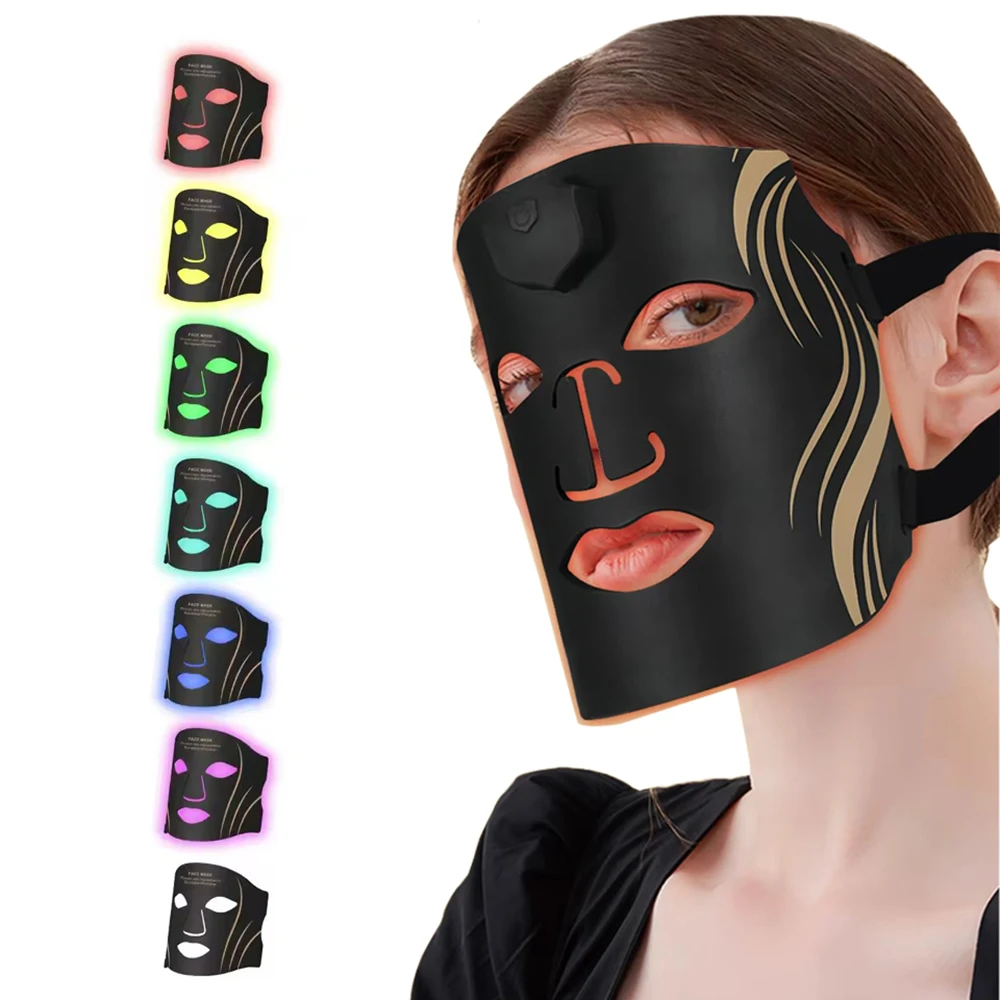 7-kleuren LED Foton Schoonheidsmasker Instrument USB Elektronisch Masker Verjonging Verlicht fijne lijntjes Fleuren Huidskleur Reparatie Huid