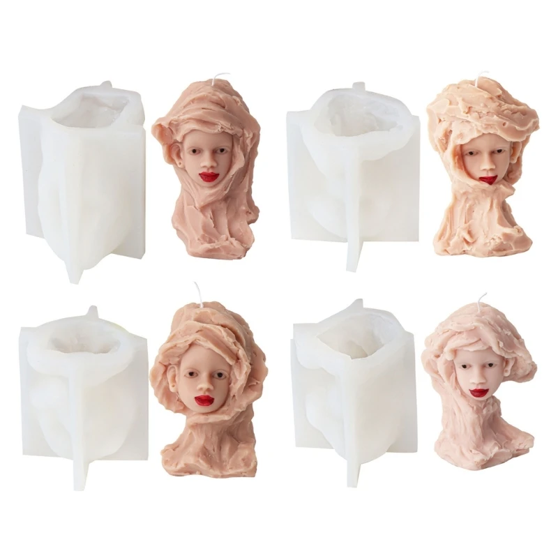 Realistic Girl Face Shaped Silicone Moulds for Wax and Soap