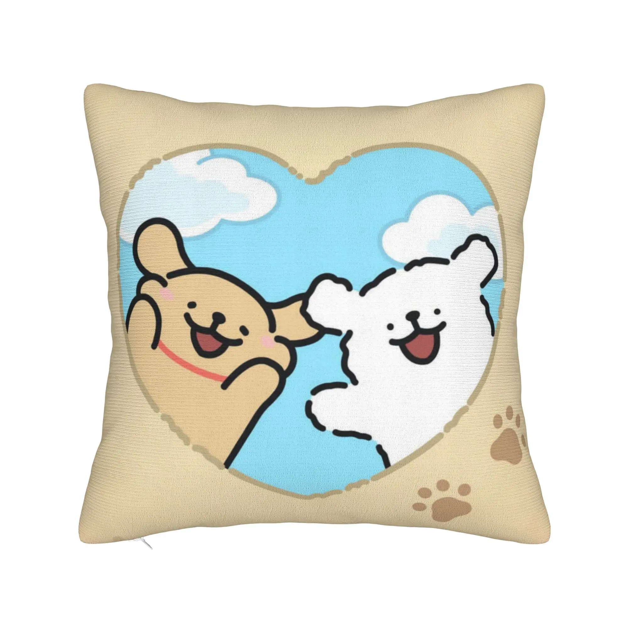 Cartoon Maltese Pillow Cover Line Dog Puppy Vintage Pillow Case For Sofa Bedroom Home Decor Custom Pillowcases Gift