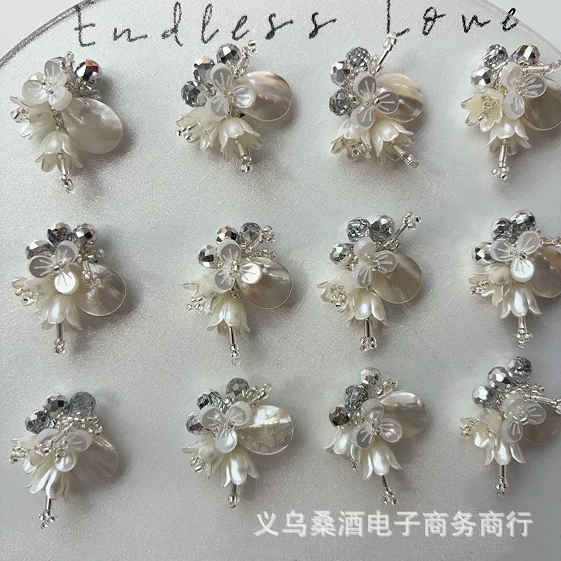 Premium Crystal Tassel Beaded Flower Shoe Clips for Crocs Transparent Jelly Shoes Non Slip Sturdy Cute Elegant