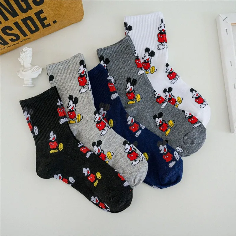 Disney Mickey Mouse Socks Cartoon Cute Summer Woman Cotton Long Stockings Japanese Style JK Lolita Girl Sweet Accessories Gifts