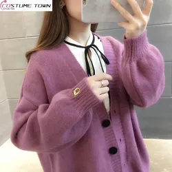 Knitted Cardigan Jacket 2023 New Spring and Autumn Korean Version Loose Fitting Sweater Slimming and Elegant Women's Top