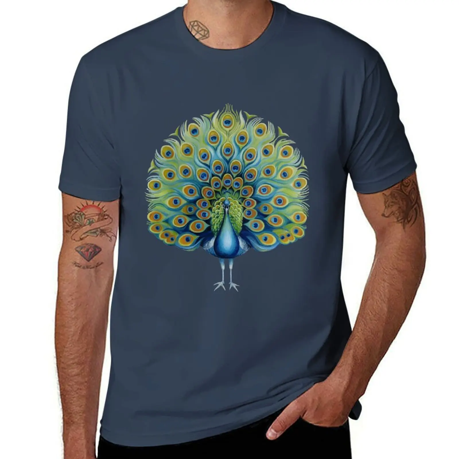 

Peacock T-Shirt men t shirt cotton 100% t shirts for man cotton funny T-Shirt