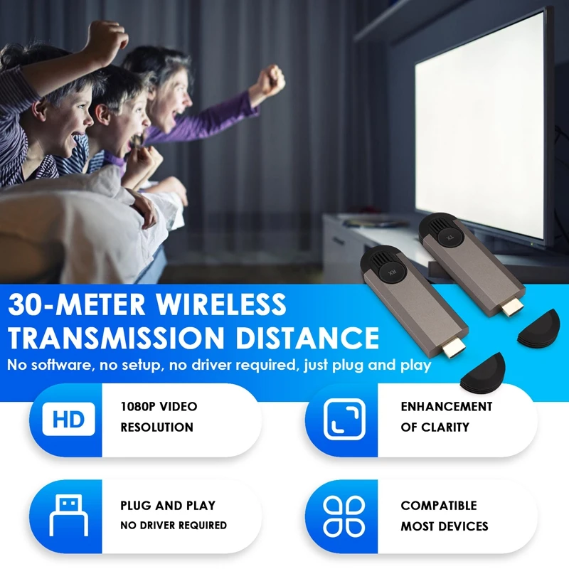 G69 Wireless – kompatibler Sender + Empfänger Punkt-zu-Punkt-Funkübertragung 30 Meter 1080P ohne Treiber-AD13