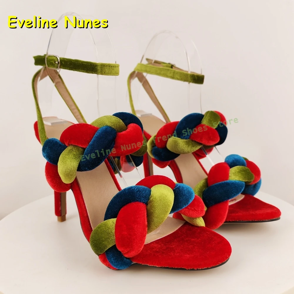 Cross Wrapping Multi Color Sandals Open Toe Stiletto Slingback Ankle Buckle Fashion Lady High Heels Summer 2026 Sexy Party Shoes