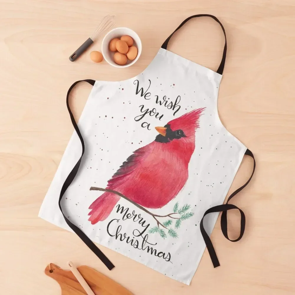 Cardinal Card Merry Christmas Wish Apron man chef uniform christmas decoration Chef jacket men Apron