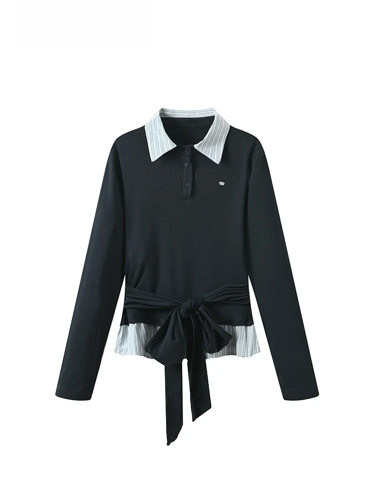 

Большие размеры Ne Long Sve irt, женский модный дизайн, универсальный осенний топ для похудения CaraCLUB, длинный воротник большого размера...