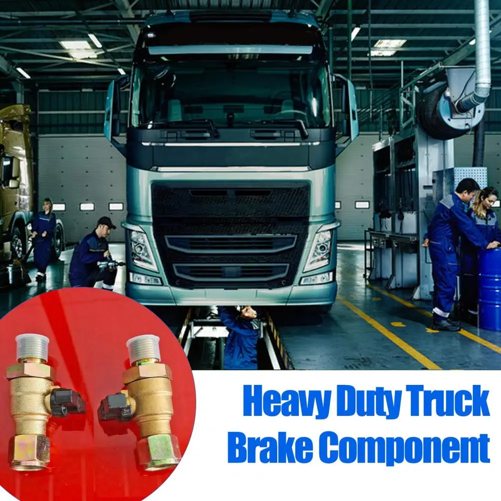 Trailer Front Wheel Air Brake Valve with Spiral Hose Tube, Integrated Emergency Brake Switch Assembly, Truck Brake System Auto P