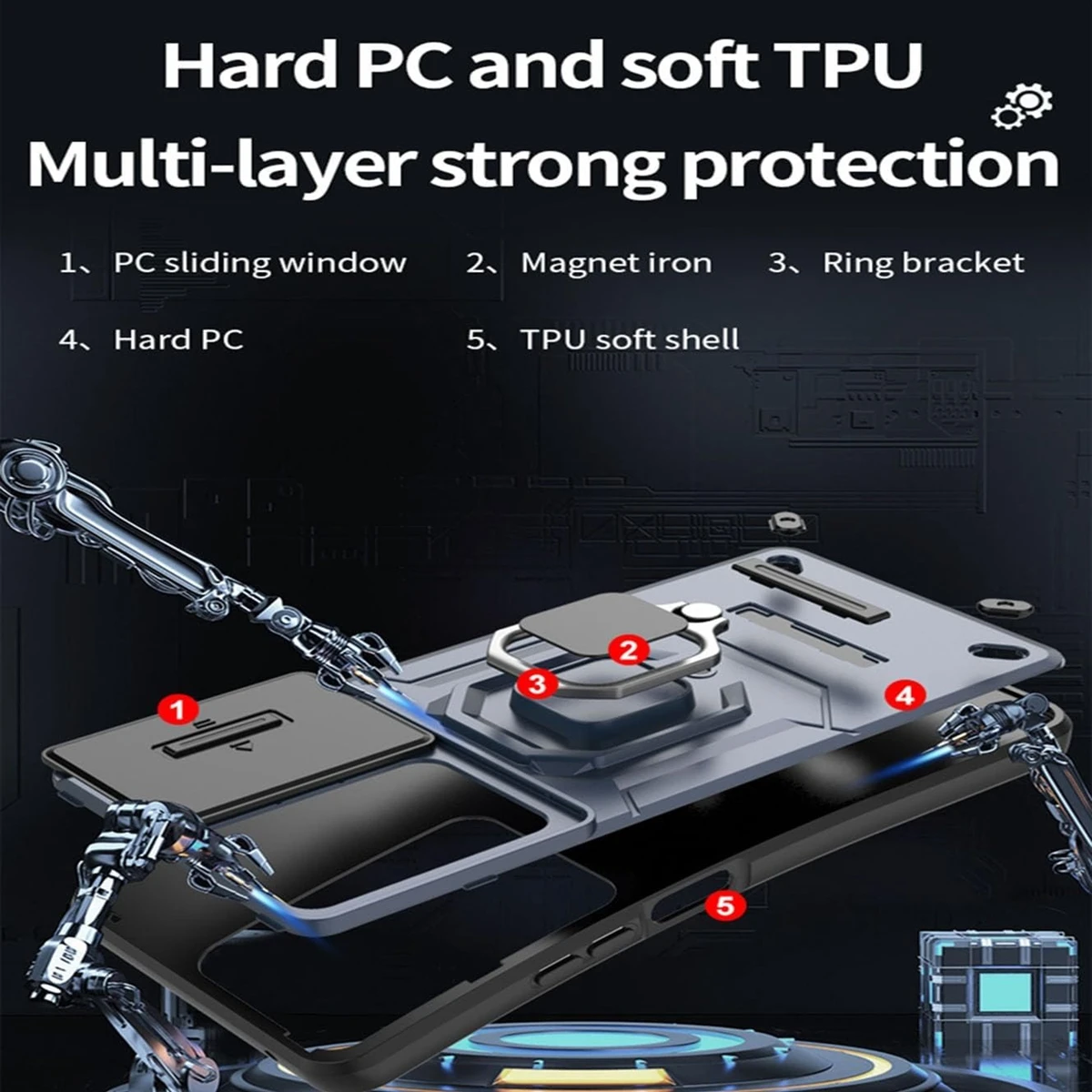 Armor Shockproof Case For VIVO V40 Lite 5G Protective Cover For VIVO V30e Ring Magnetic Holder Coque Fundas Capa