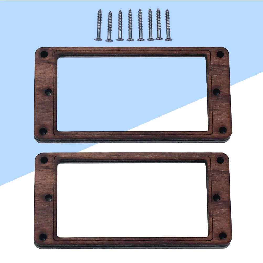 

2pcs Slanted Double Coil Pickup Ring Rosewood Plastic Guitar Humbucker Frame Mounting Replacement Accessory For Electric Guitar
