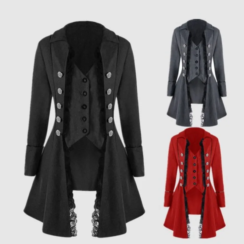 

Medieval Men Punk Retro Tuxedo Renaissance Jacket Coat Halloween Costumes Medieval Cosplay Costume