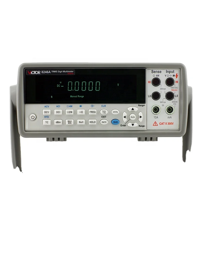 

VICTOR8246A Bench Top Digital Multimeter Auto Range True RMS 55000 RS232 DC/AC Freq.Temperature Test 20Hz~50KHz bench multimeter