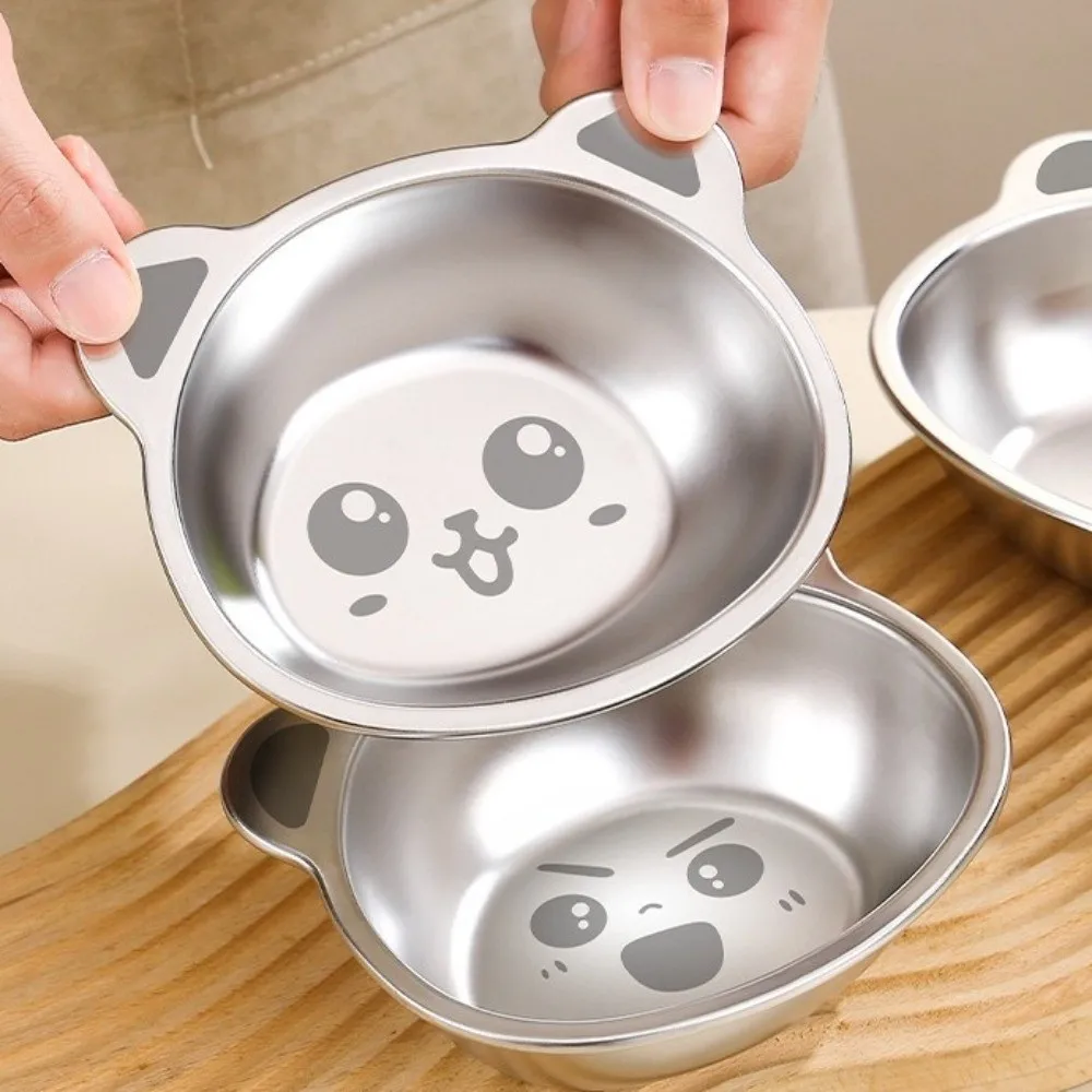 

316 Stainless Steel Kid Meal Bowl Cute Bear Design Anti Scalding Children Food Container Eco-Friendly 350ML Capacity Salad Bowl