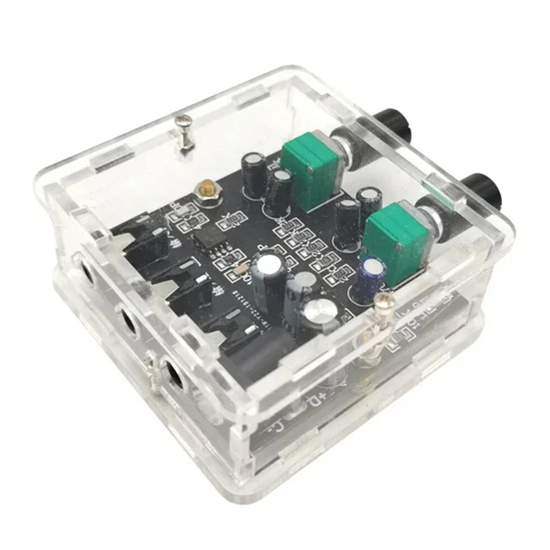 AU61-2Way 2CH 2 In 1 Out Stereo Audio Signal Mixer Mixing Board For One Way Reverb Output Headset Amplifier With Case