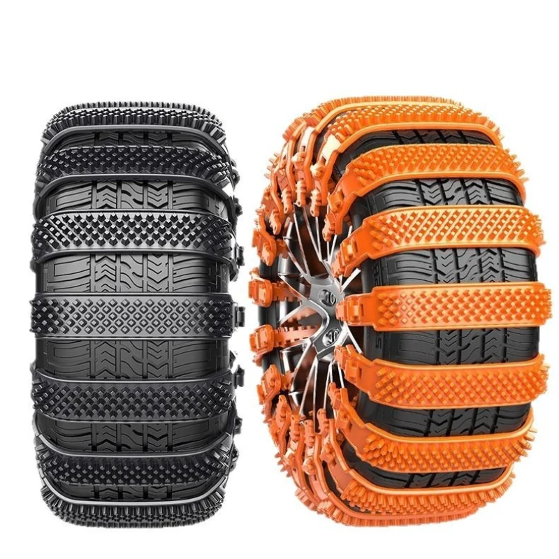 110/20pc Wide Car Tire Snow Chains Thickened Rubber Anti Skid Chains for SUV Off-Road Vehicle Traction Chains Heavy Duty