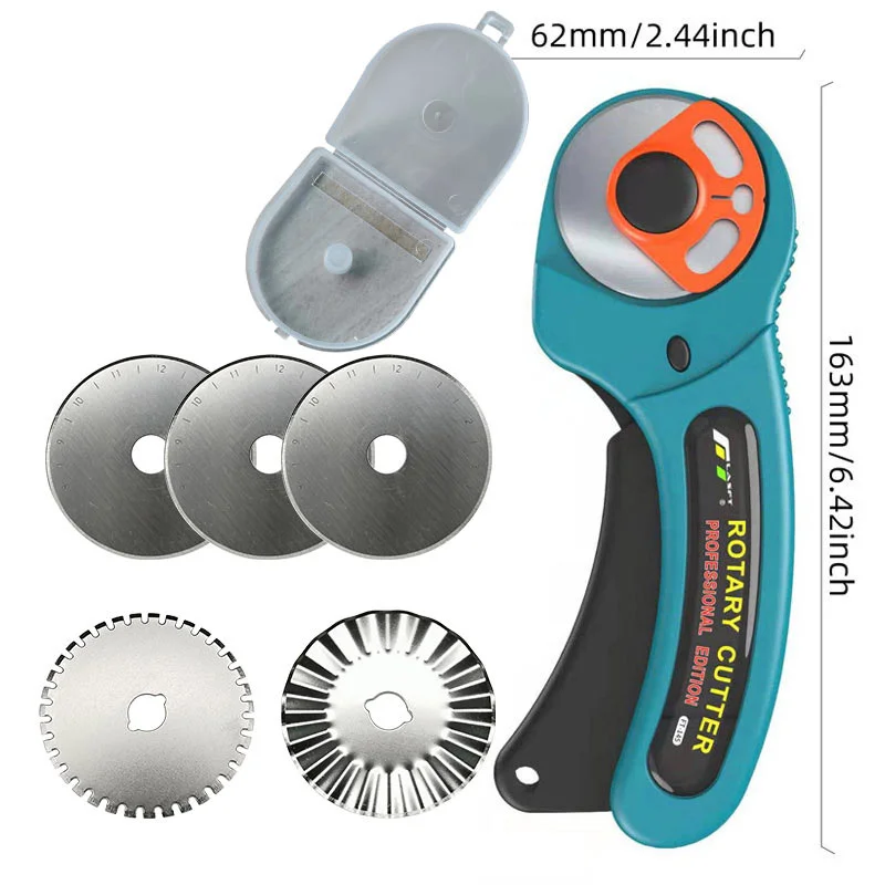 

45mm Rotary Cutting Machine, 5/10/6 Replacement Blades, Sewing Clips, And Fabric Marker Pens For Diy Sewing Of Fabrics, Leather