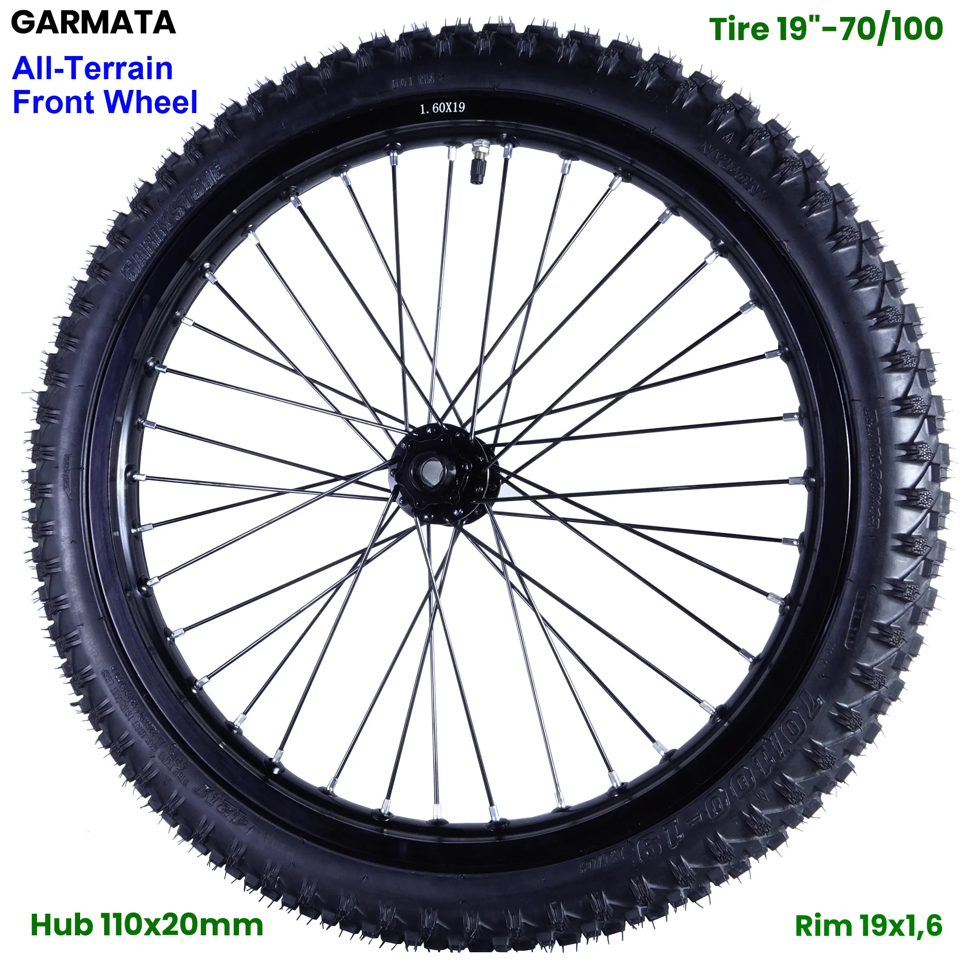Dynamo Hub Front - GARMATA Enduroebike voorwiel 19 inch +