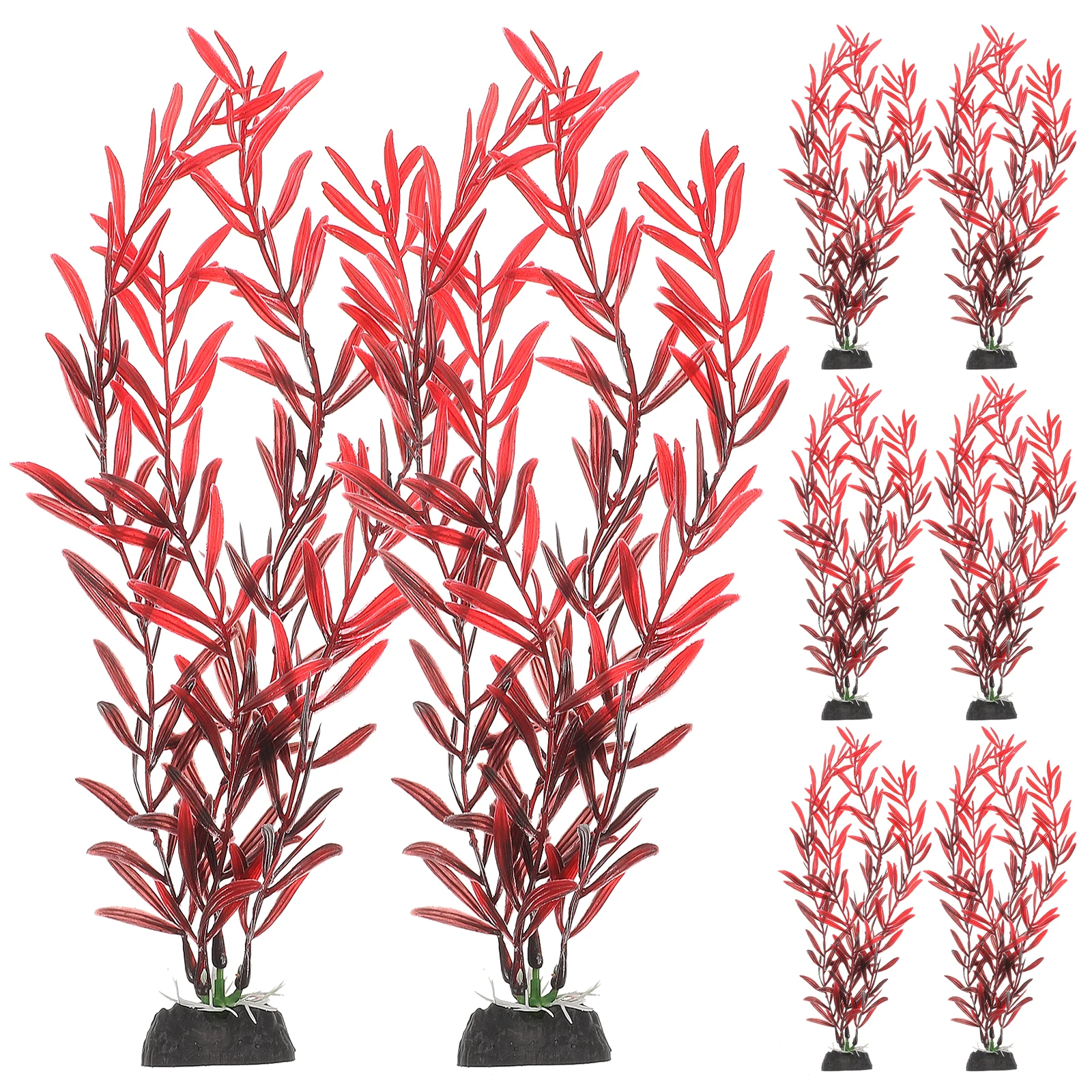 

10 Pcs Artificial Aquarium Plants Decorative Plastic Fish Tank Seaweed Water Grass Accessories Durable Non Fading Suitable Fresh
