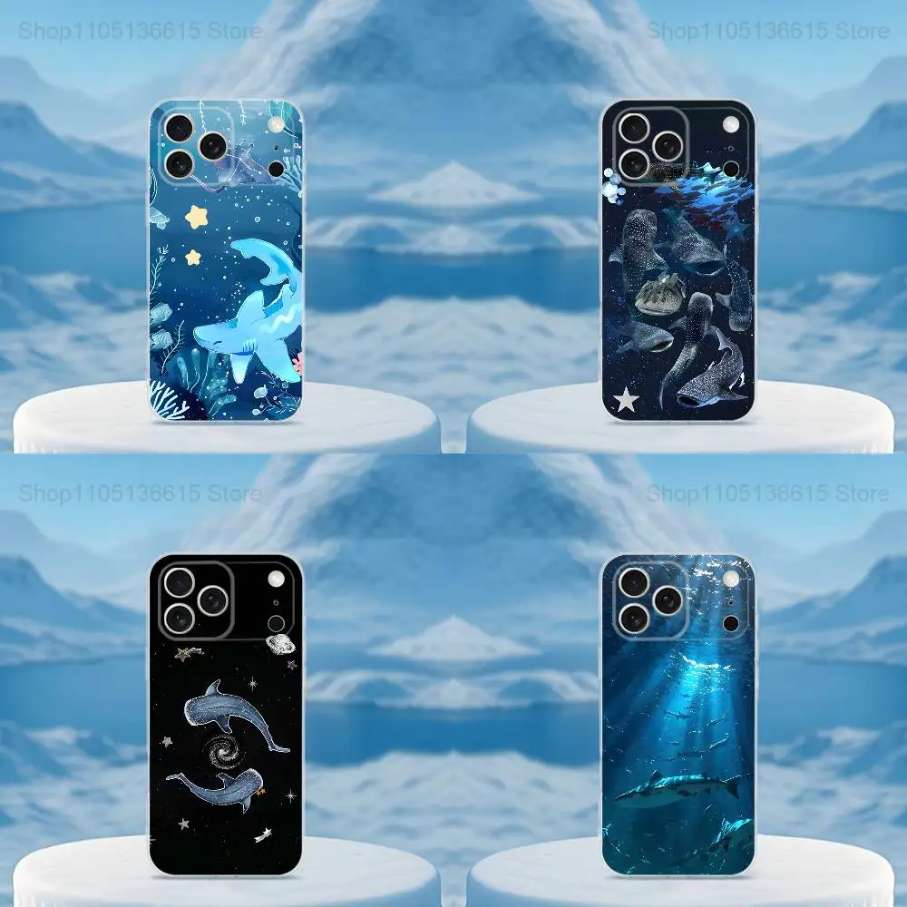 

Animal Shark Ocean Phone Case For iPhone 16,15,14,13,12,11,17 Pro,Max,Plus,X,XS,XR,SE,Mini Transparent Soft Cover