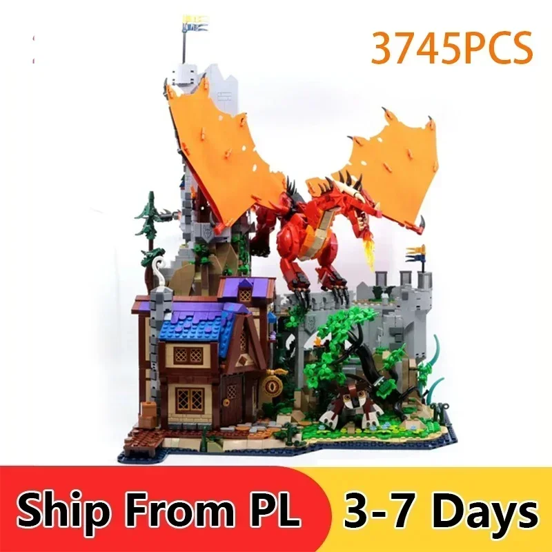 2024 New 21348 Dungeonsed Red Dragon's Tale Building Blocks Bricks House Model Assembly Toys For Children Gifts