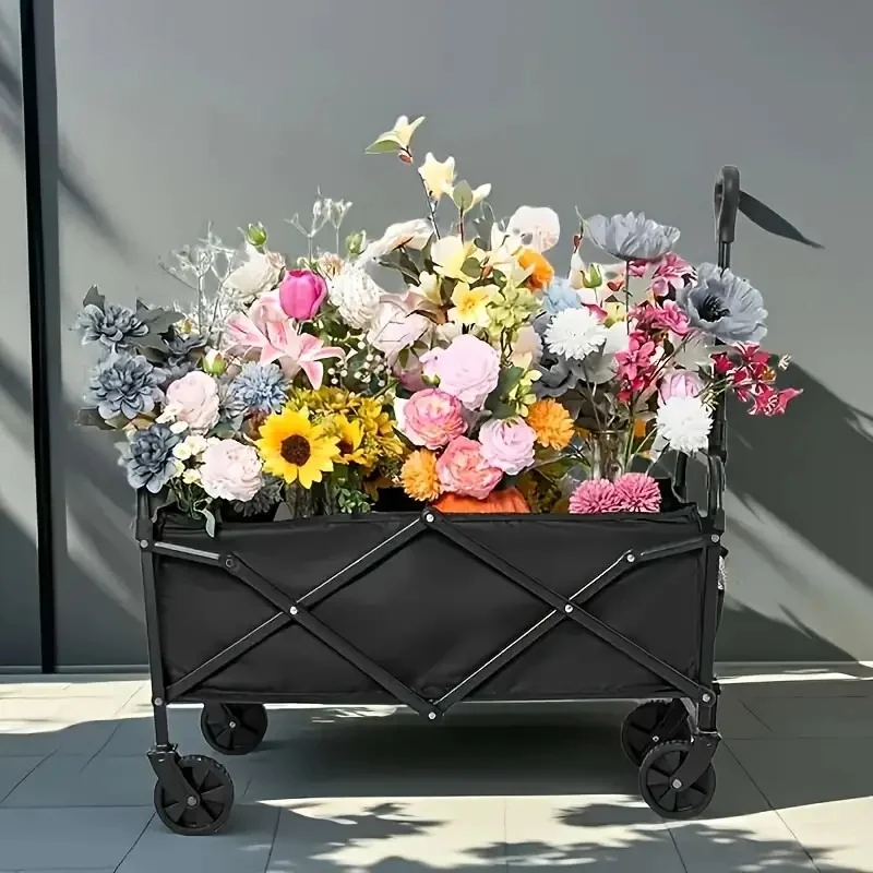 

Новая многофункциональная складная садовая тележка 180°. ° Вращающаяся ручка и съемные вездеходные колеса, идеально подходят для праздничных подарков.