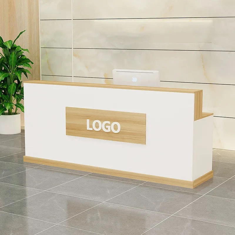 ~* Modern Style White Office Clothing Store Cashier Wooden Front Table Beauty Salon Reception Desk