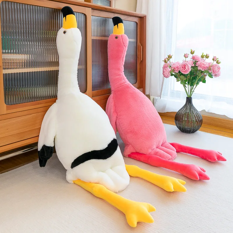 130cm/160cm Giant Flamingos Plush Toys Cute Birds Stuffed Animals Kids Sleeping Pillows Room Decor Christmas Gifts for Girls