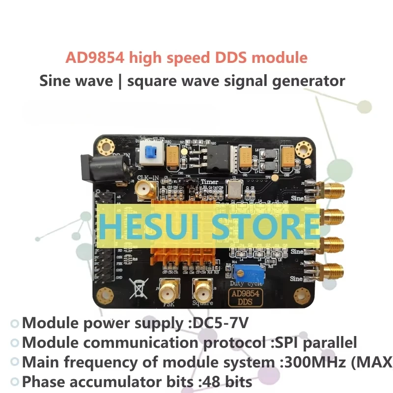 AD9854 High speed DDS signal generator module high frequency signal source sine wave square wave  generator and Driver board